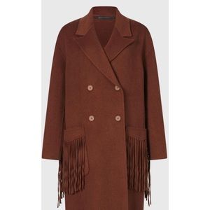 All Saints Freya fringe wool blend coat. Brand new! NWOT